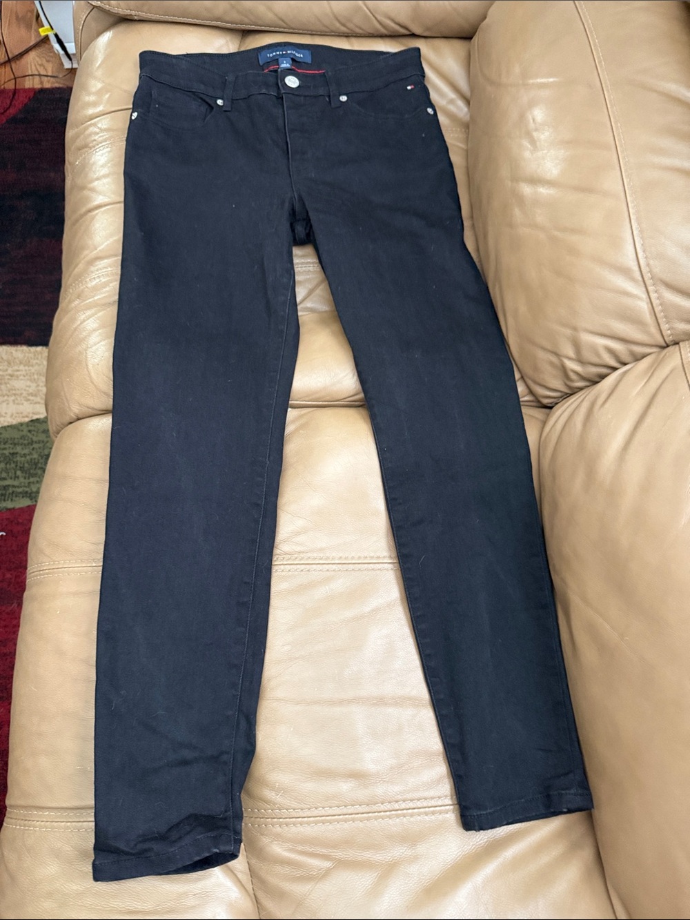 Tommy Hilfiger Black Jeans with Red Accent